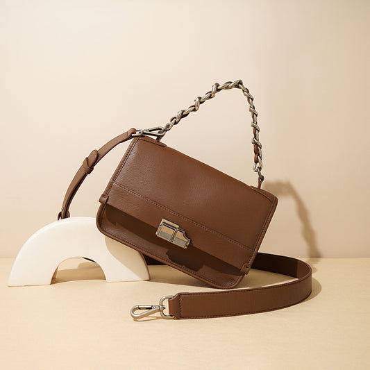 Genuine Leather Early Spring Commuter Design Crossbody Bags