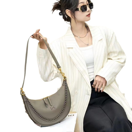 Women's Leather Underarm Fashion High Sense Chain Shoulder Bags