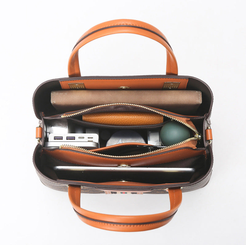 Women's Elegant Presbyopic Mother Simple Contrast Color Handbags