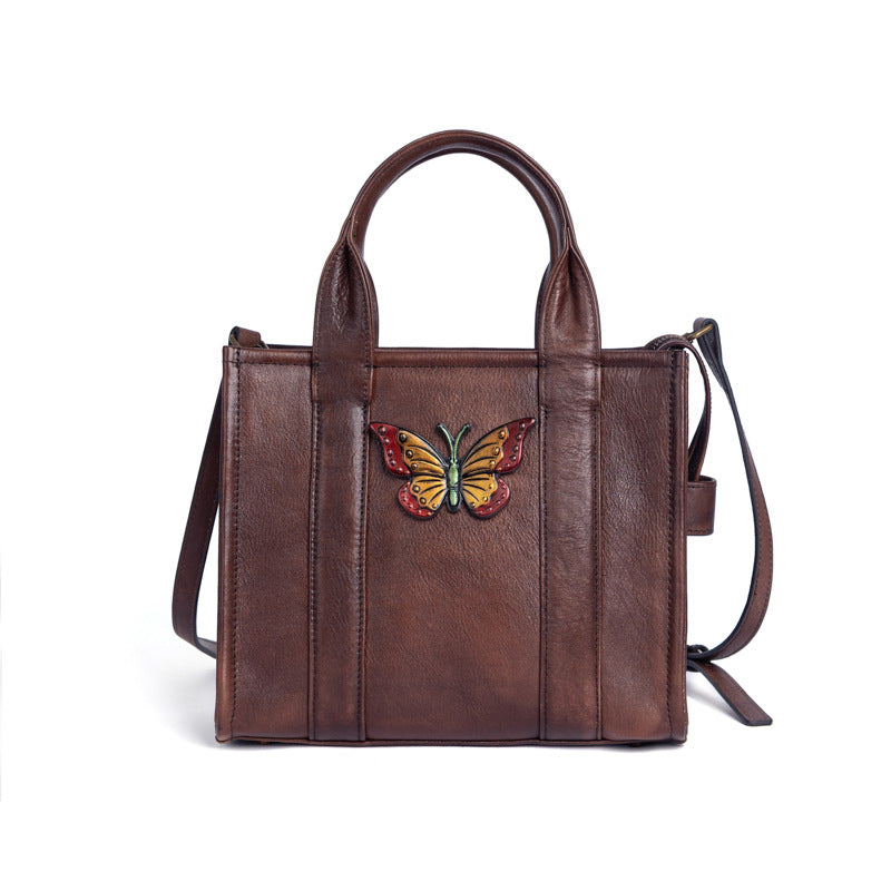 Top Layer Cowhide Chinese Style Retro Crossbody Bags