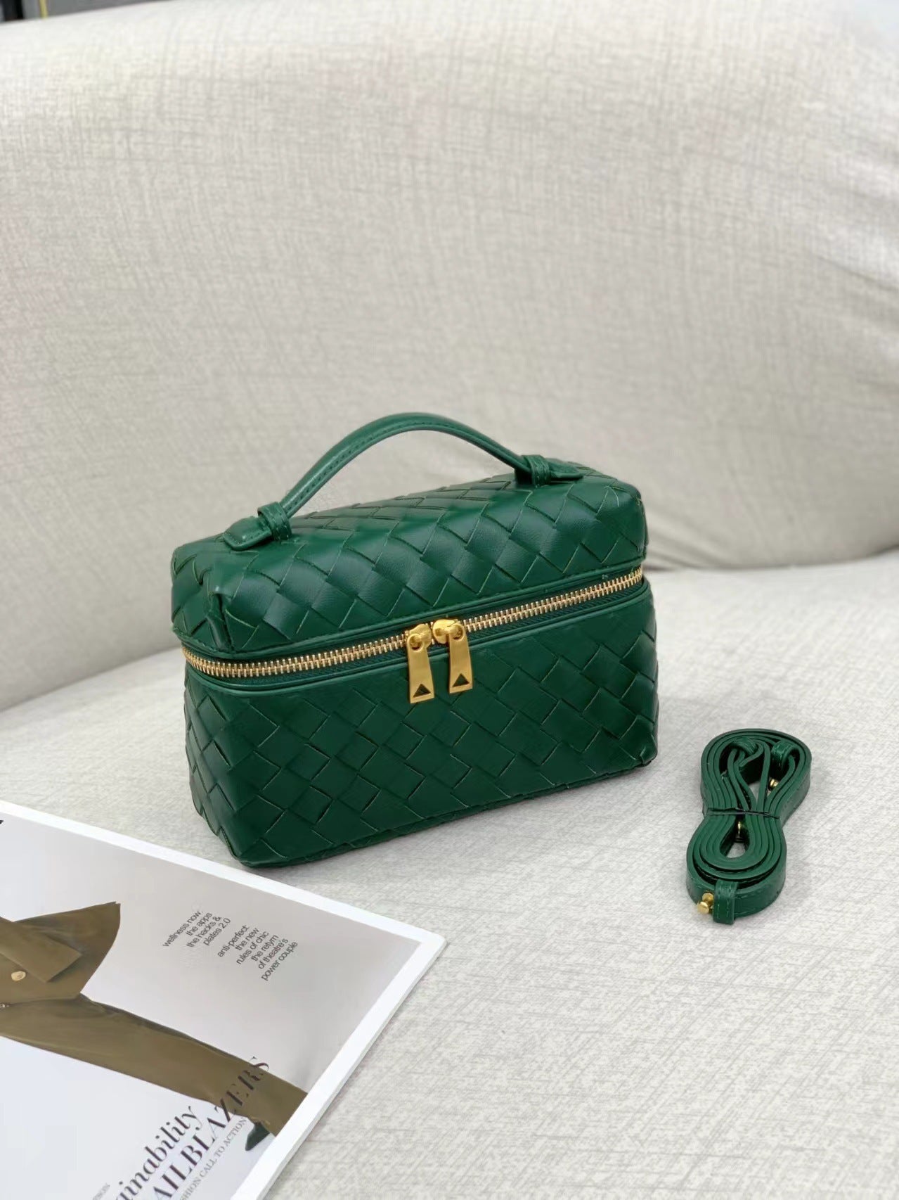 Leather Hand-woven Vintage Weave Lunch Box Backpacks