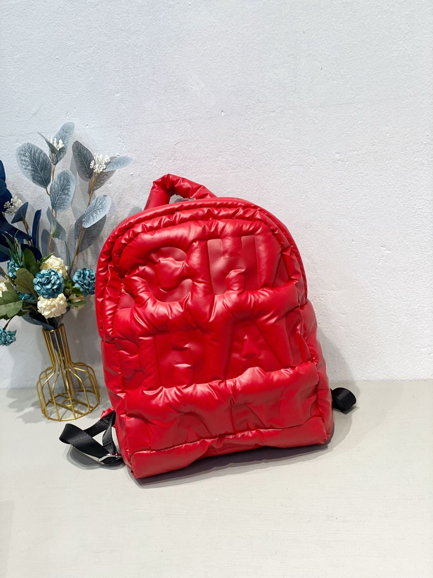 Women's Fashion Large Capacity Pressed Words Lazy Space Backpacks