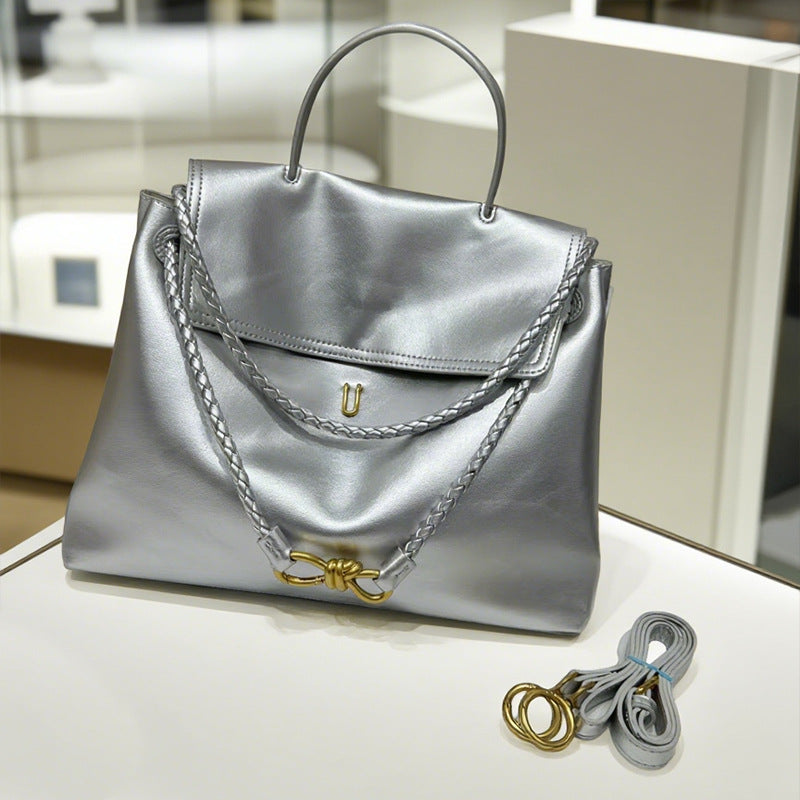 Cool Fashion Bow Gold Genuine Leather Buckle