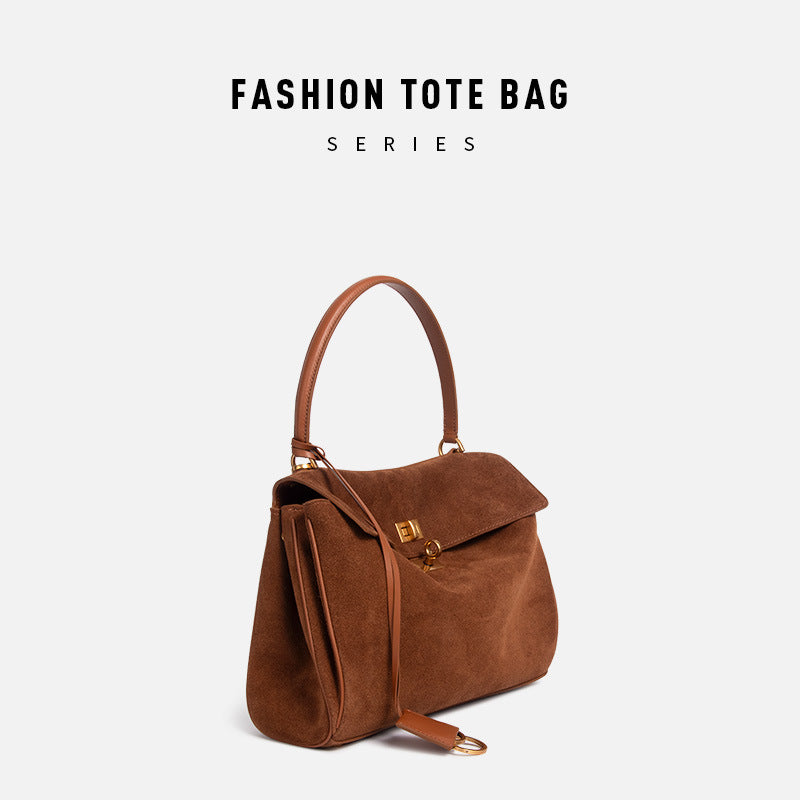 Women's Frosted Soft Leather High-grade Genuine Retro Large Crossbody Bags