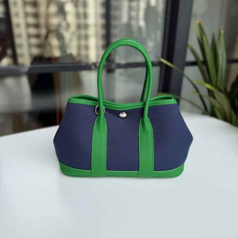 First Layer Cowhide Contrast Color Fashion Handbags