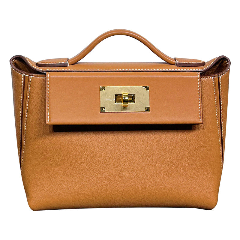 Women's Retro Kelly Mini First Layer Cowhide Dumpling Crossbody Bags