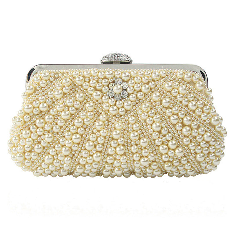 Women's Colorful Moon Pearl Embroidery Hand-held Imitation Evening Bags