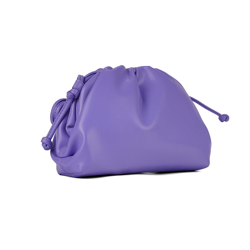 Korean Style Solid Color Soft Leather Clutch Shoulder Bags