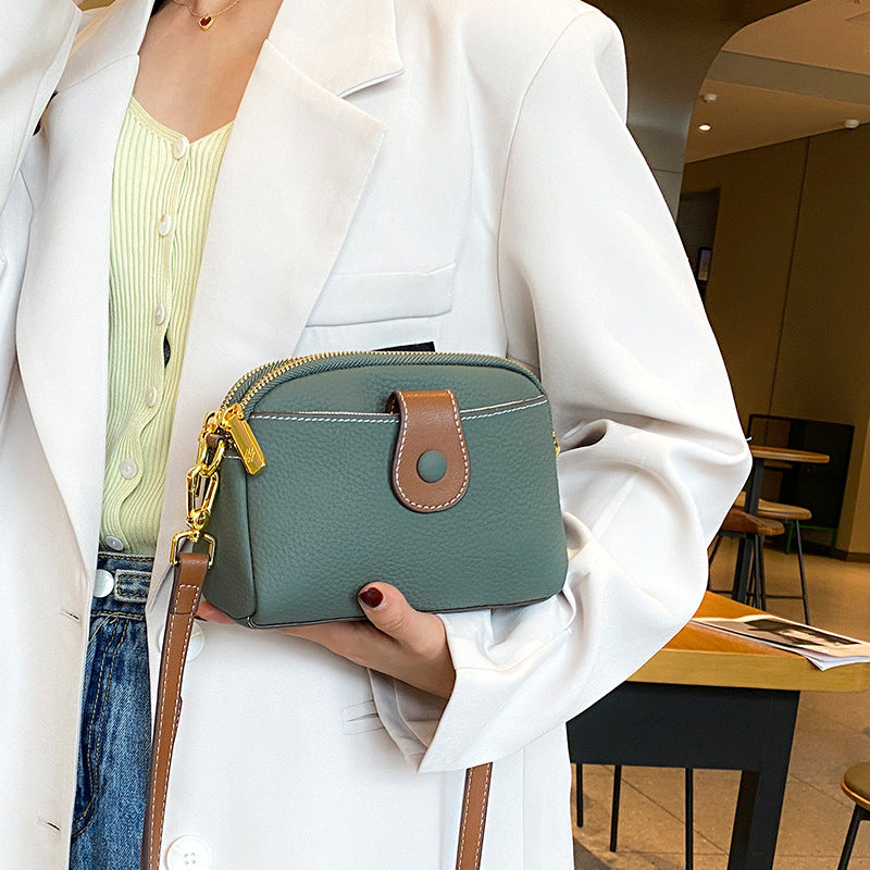 Women's Layer Cowhide Genuine Leather Fashion Mobile Bags