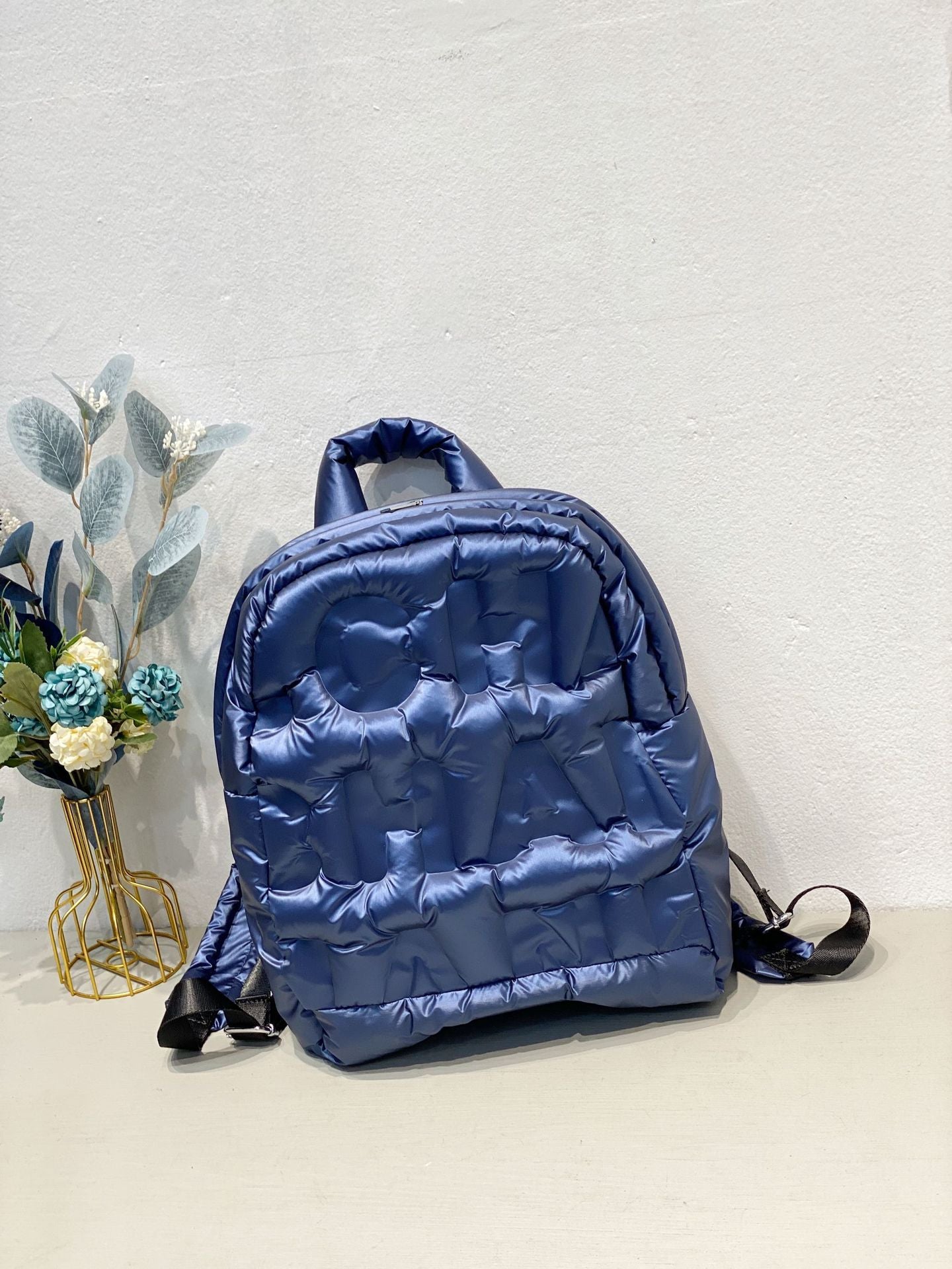 Women's Fashion Large Capacity Pressed Words Lazy Space Backpacks