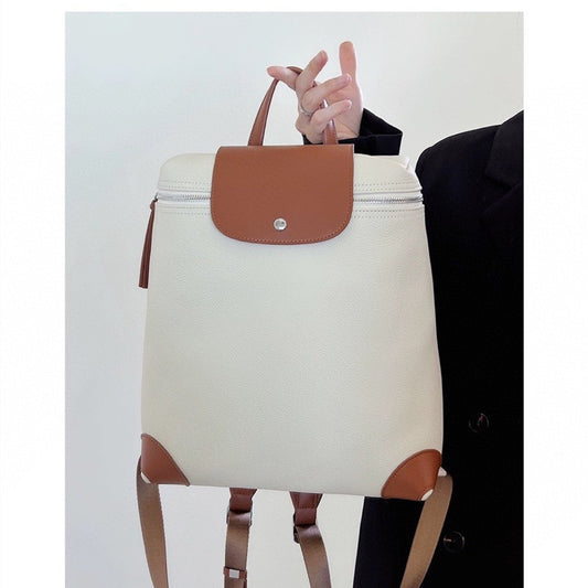 Women's High-grade First Layer Leather Computer Backpacks