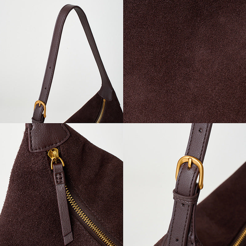 Women's Genuine Leather Frosted Cowhide High-grade Simple Crossbody Bags