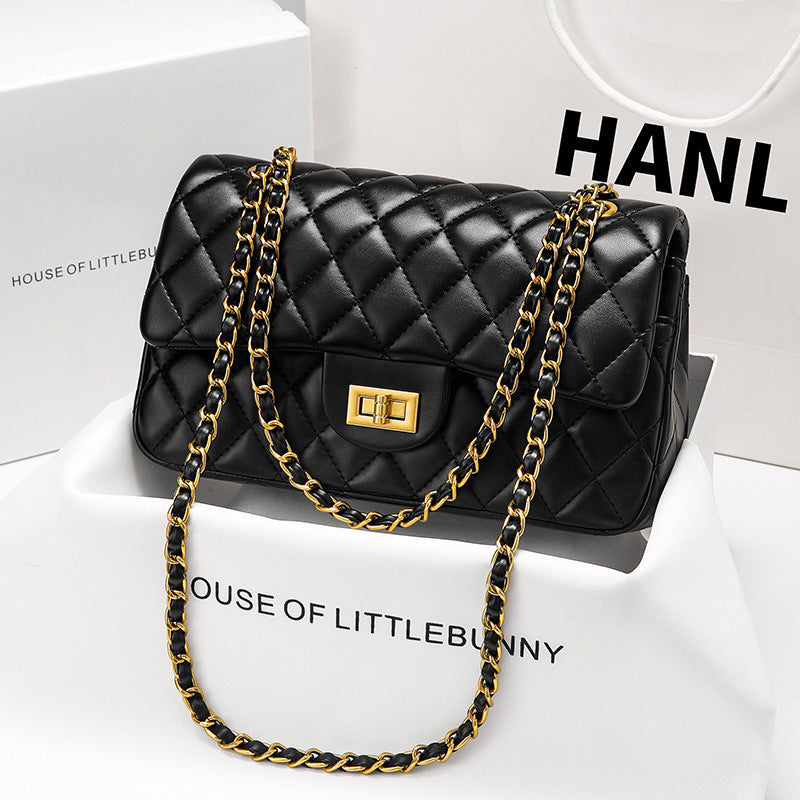 Rhombus Chain Minority Fashion Textured Versatile Bags
