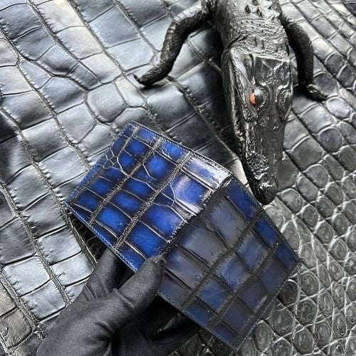 Men's Fish Skin Leather Horizontal The Suit Men's Wallets