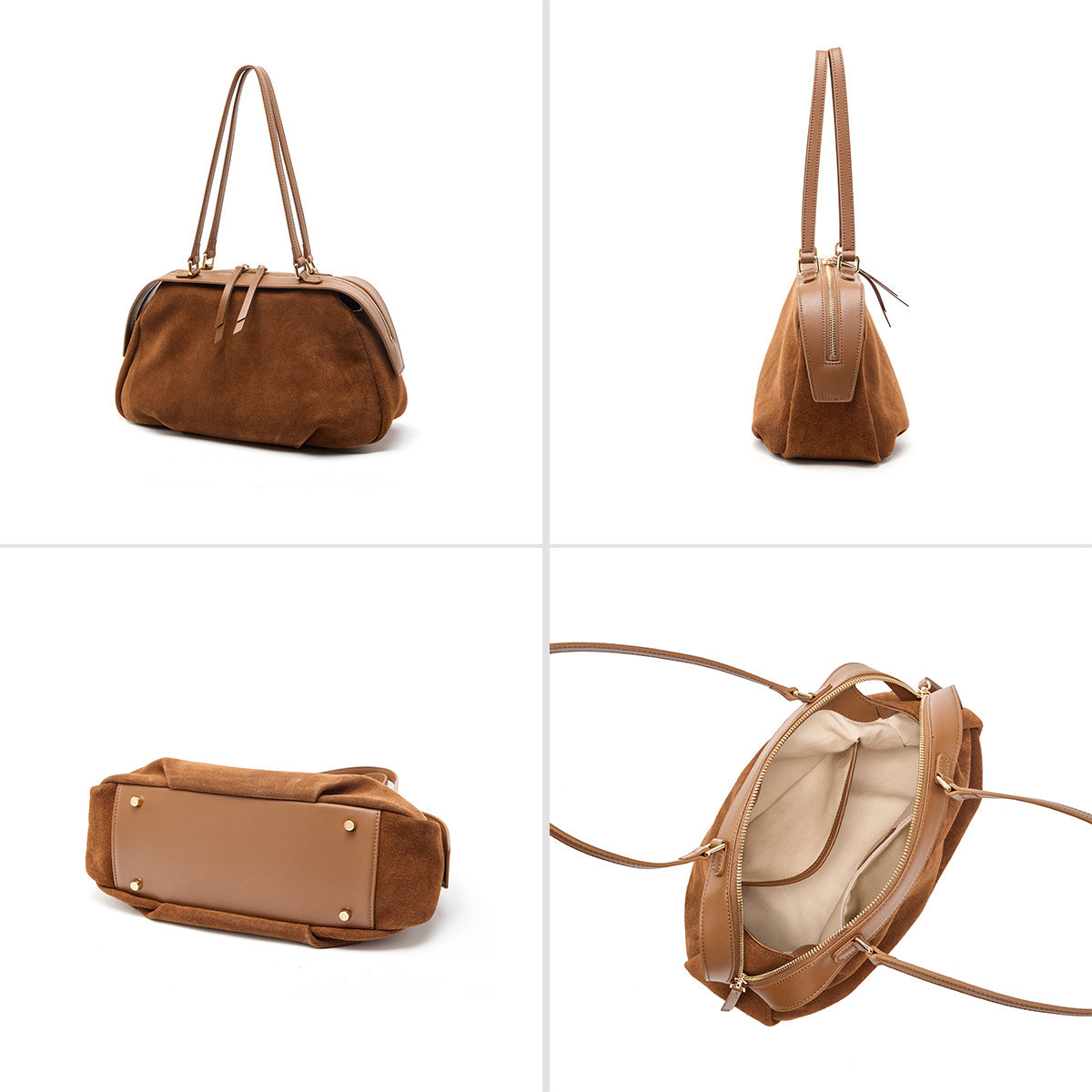 Women's Sense Niche Frosted Cowhide Portable Fashion Simple Shoulder Bags