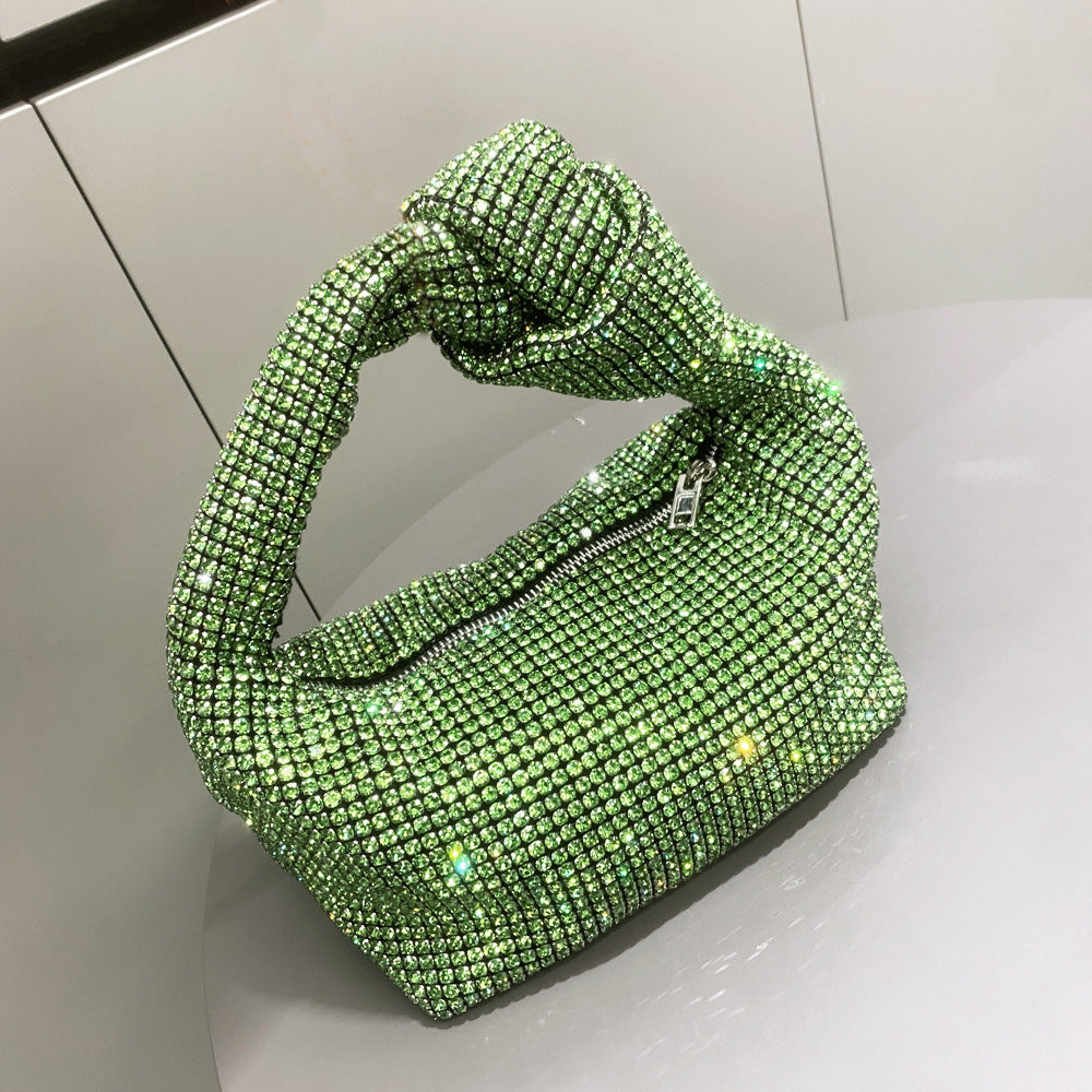 Women's Rhinestone Big Diamond Knotted Fashion Underarm Handbags