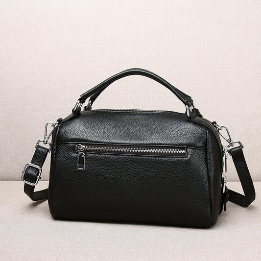 Women's Genuine Leather Portable Litchi Pattern First Handbags