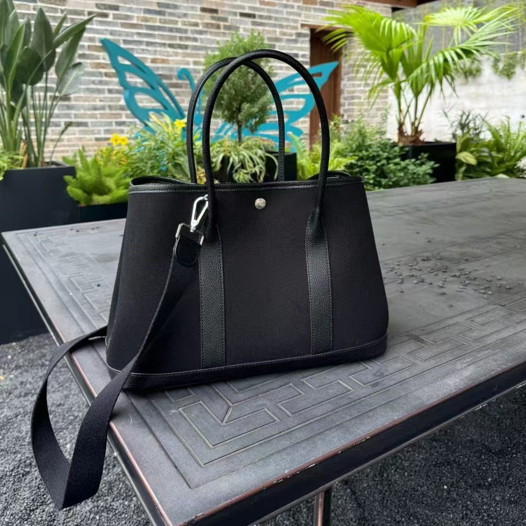 Women's Stitching Top Layer Cowhide Large Capacity Contrast Color Mom Handbags