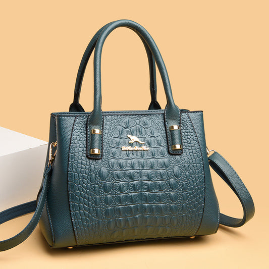 Women's Big Large Capacity Fashion Crocodile Pattern Shoulder Bags