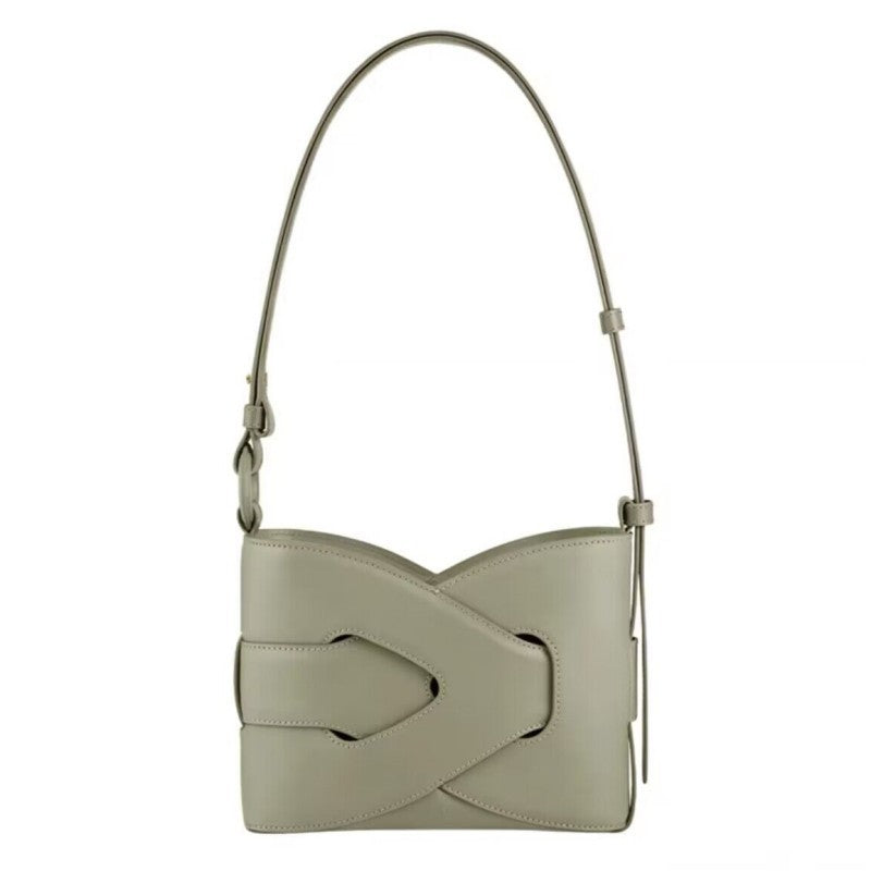 Women's Leather Geometric Design French Niche Woven Bags