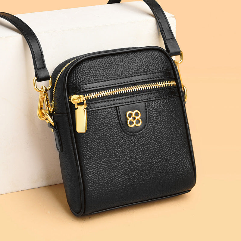 Women's High Sense Niche Genuine Leather Simple Shoulder Bags