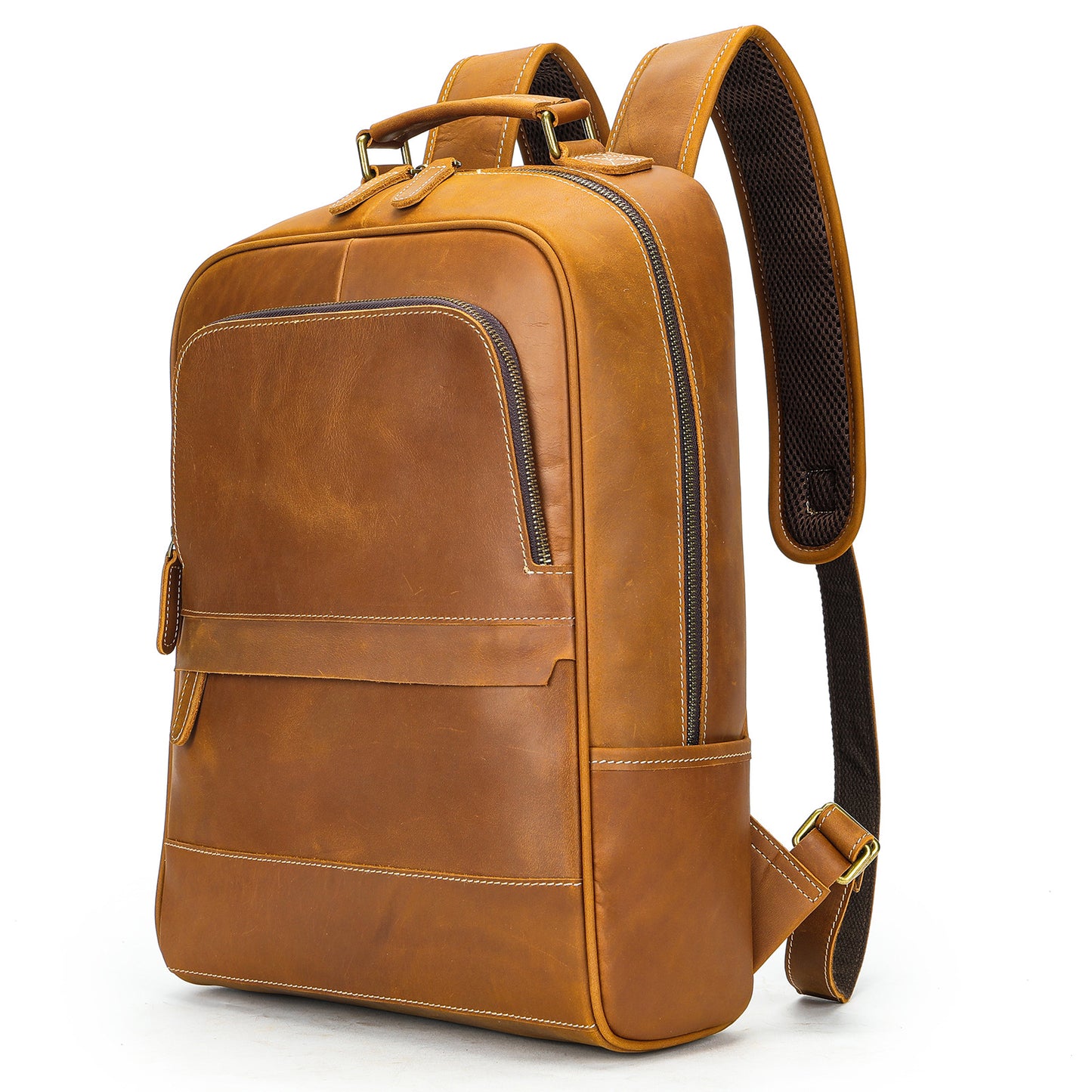 Men's Leather Cowhide Retro Large Capacity Business Backpacks