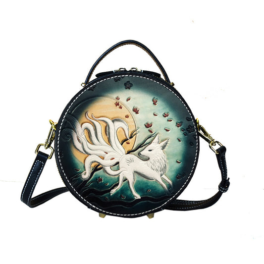 Women's Leatherworker Summer Round Design Sense Niche Crossbody Bags