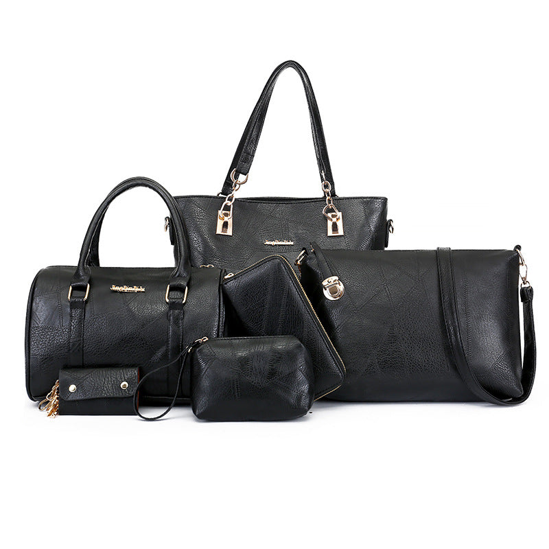 Women's Fashion Simple Leather Pattern Set Mother Shoulder Bags