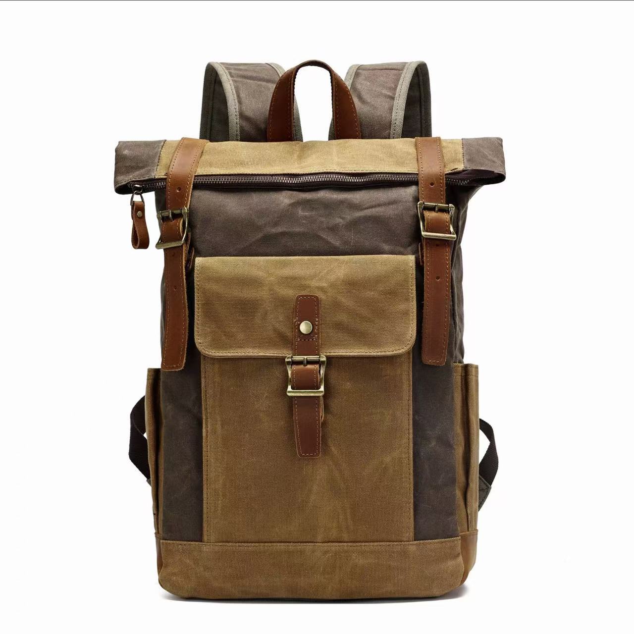 Cool Computer Oil Wax Cloth Waterproof Backpacks