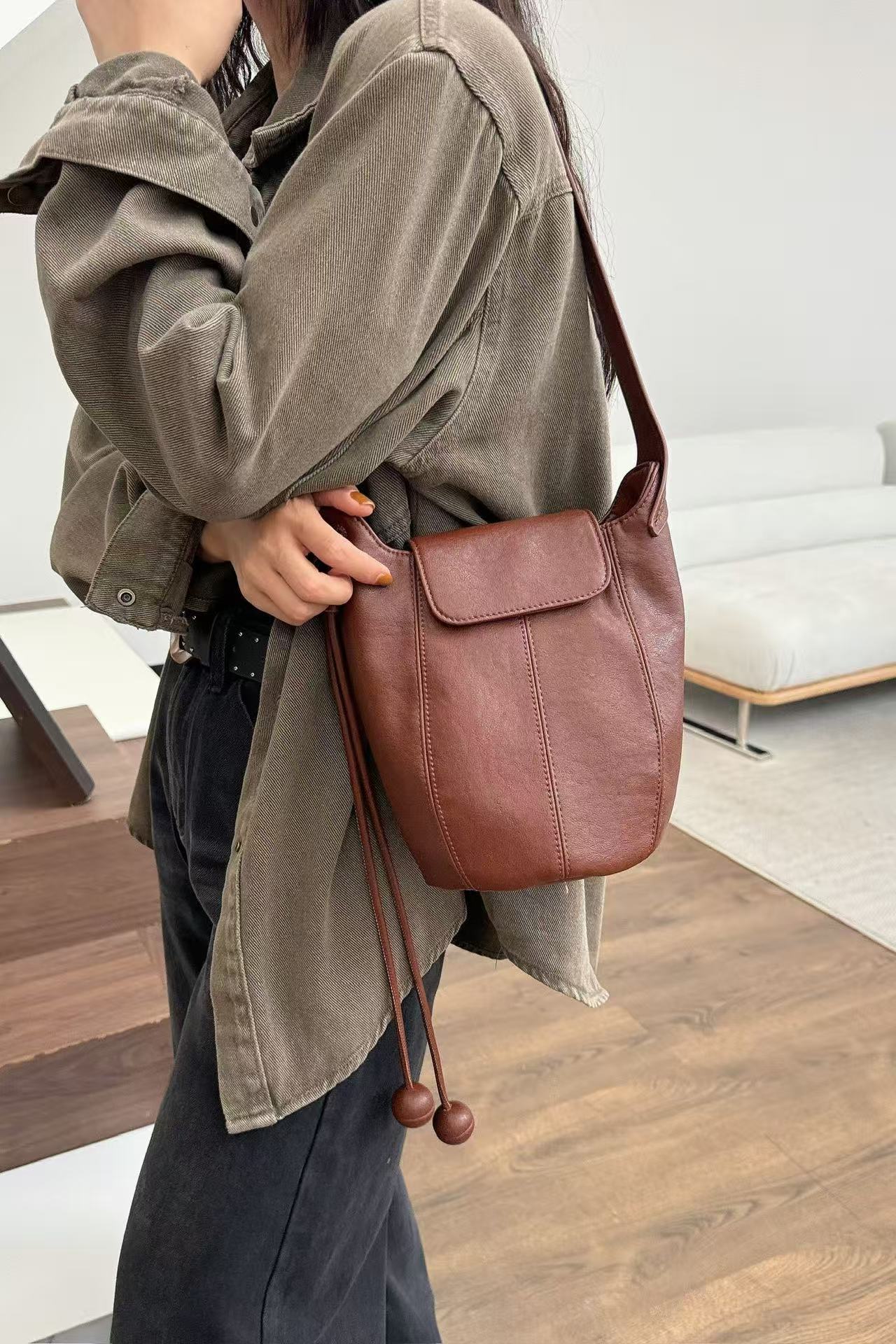 Niche Pumpkin Personalized Genuine Large Capacity Handbags