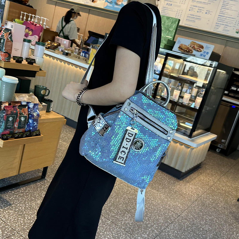 Women's High Sense Sequin Large Capacity Backpacks