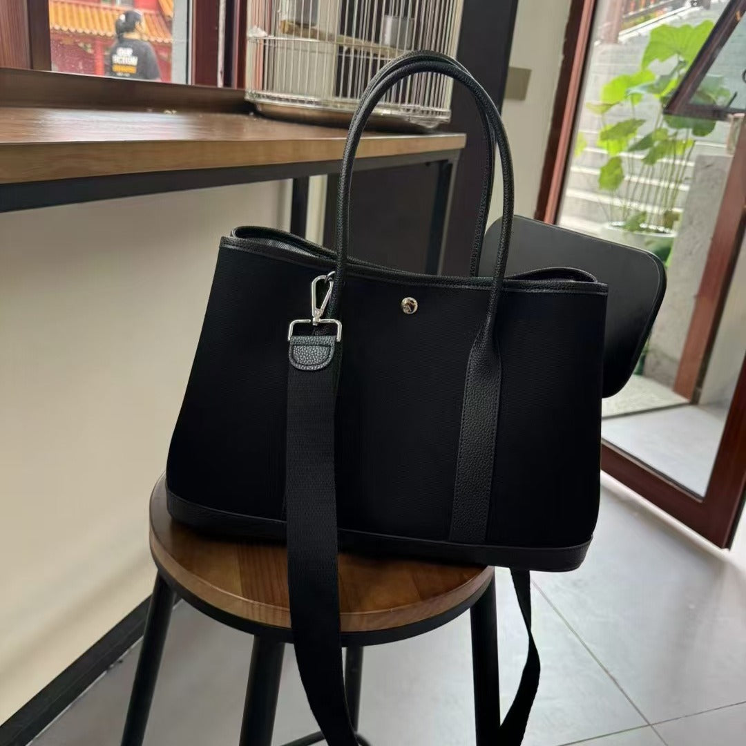 Women's Stitching Top Layer Cowhide Large Capacity Contrast Color Mom Handbags