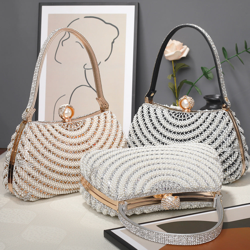 Women's Retro Beautiful Pearl Diamond Fashion Banquet Evening Bags