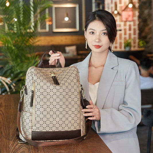 Women's Fashion Large Capacity Simple Printed Retro Backpacks