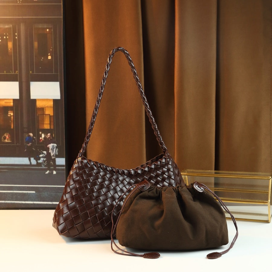 Women's Woven High-grade Versatile Underarm Retro Tote Bags