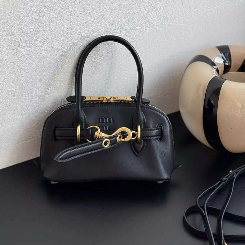 Vintage Genuine Leather Commuter Bowling Versatile Handbags