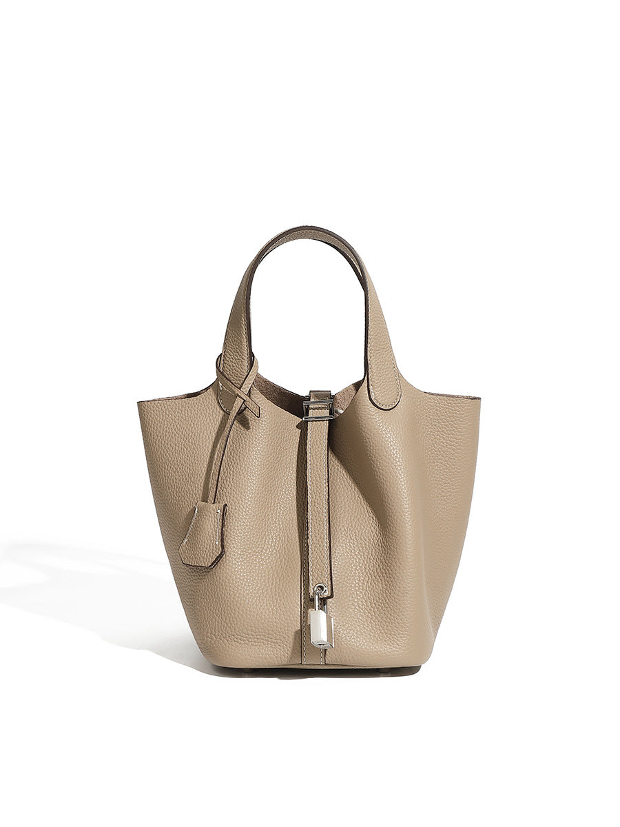 Women's Thickened Sier Cowhide Fashion Litchi Pattern Handbags