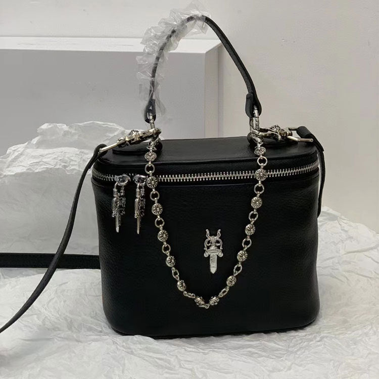 Black First Layer Cowhide High Sense Handbags