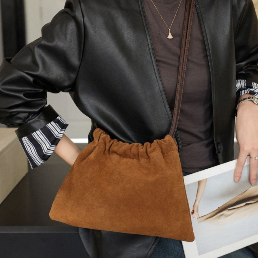 Matte Cowhide Vintage Crumpled Cloud Fashion Simple Bags