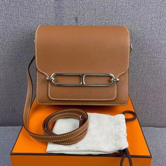 Trendy Classic Pig Nose Stewardess Cowhide Crossbody Bags
