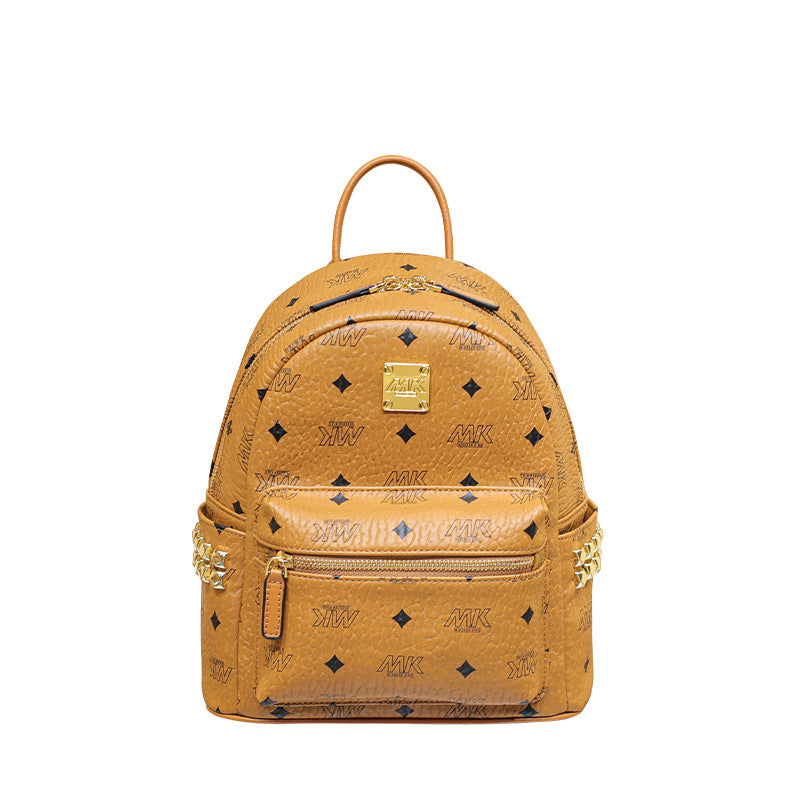 Women's Leather Fashionable Large Capacity Commuter Backpacks