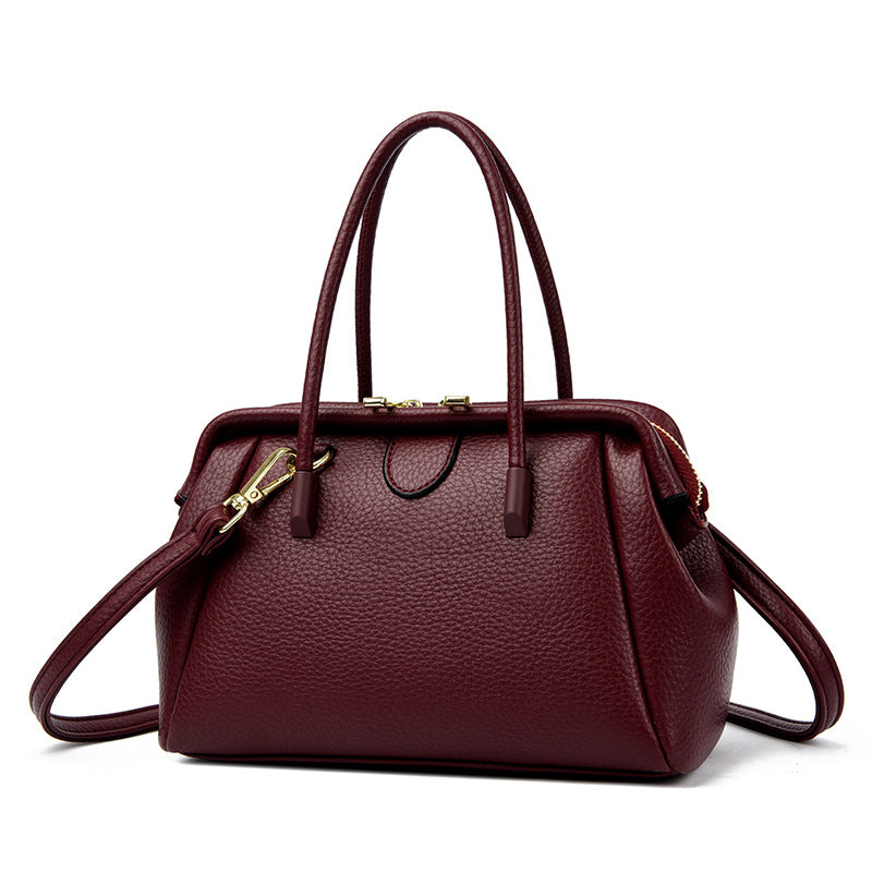 Women's Fashionable Simple Soft Leather Large Capacity Handbags