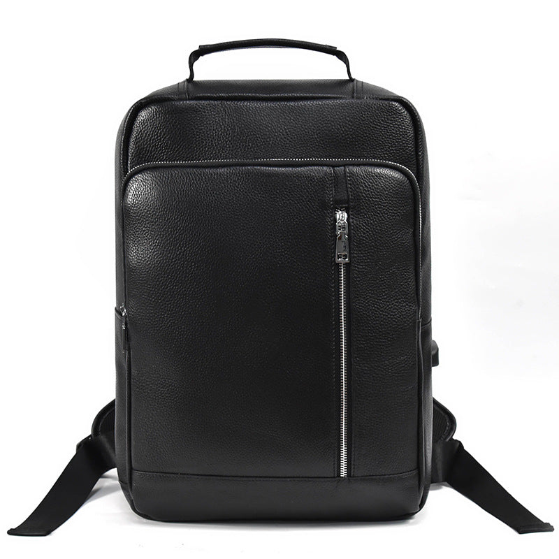 Classic Men's Simple Fashion Leather Cowhide Backpacks