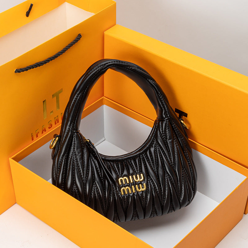 Female Summer Pleated Wrist Selenodont Special Interest Light Crossbody Bags