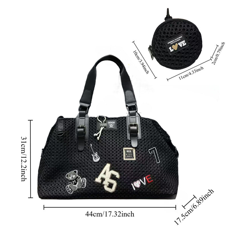 Women's Fashion Net Face Mask Cloth Nylon Shoulder Bags