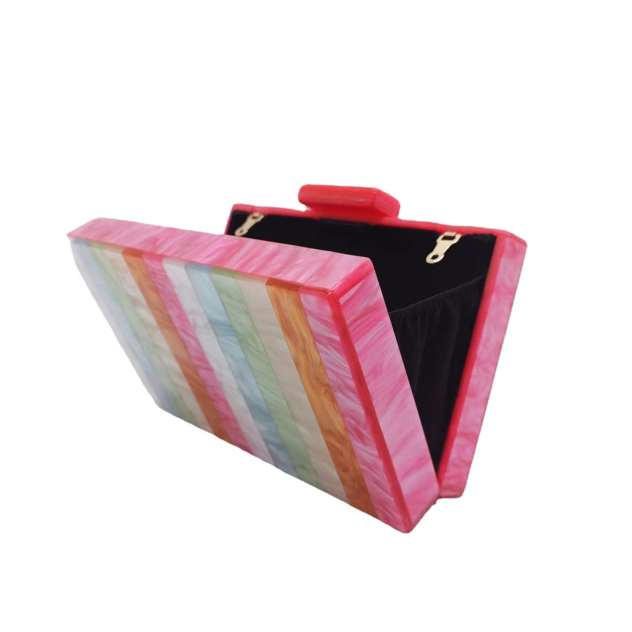 Women's Dinner Retro Splicing Trendy Acrylic Chain Evening Bags