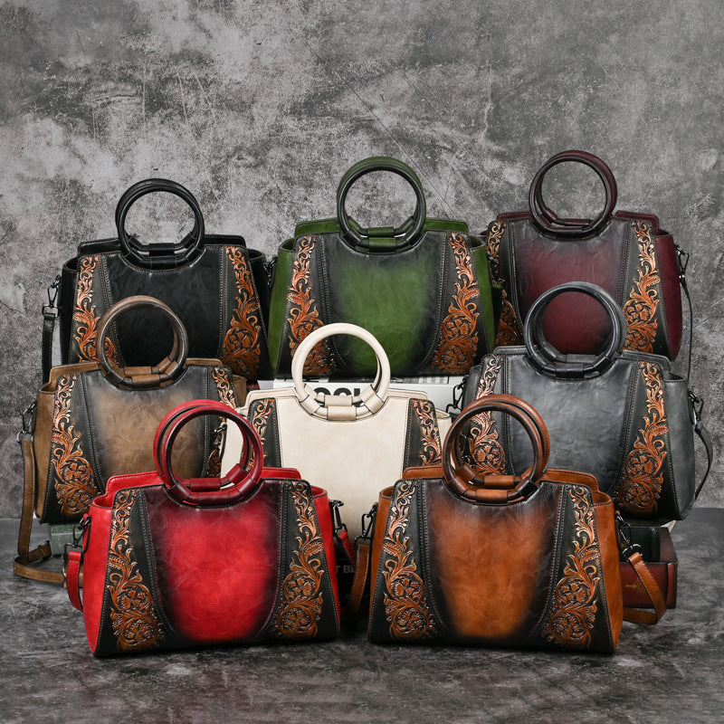 Pretty Glamorous Women's Leather Floral Pattern Bags