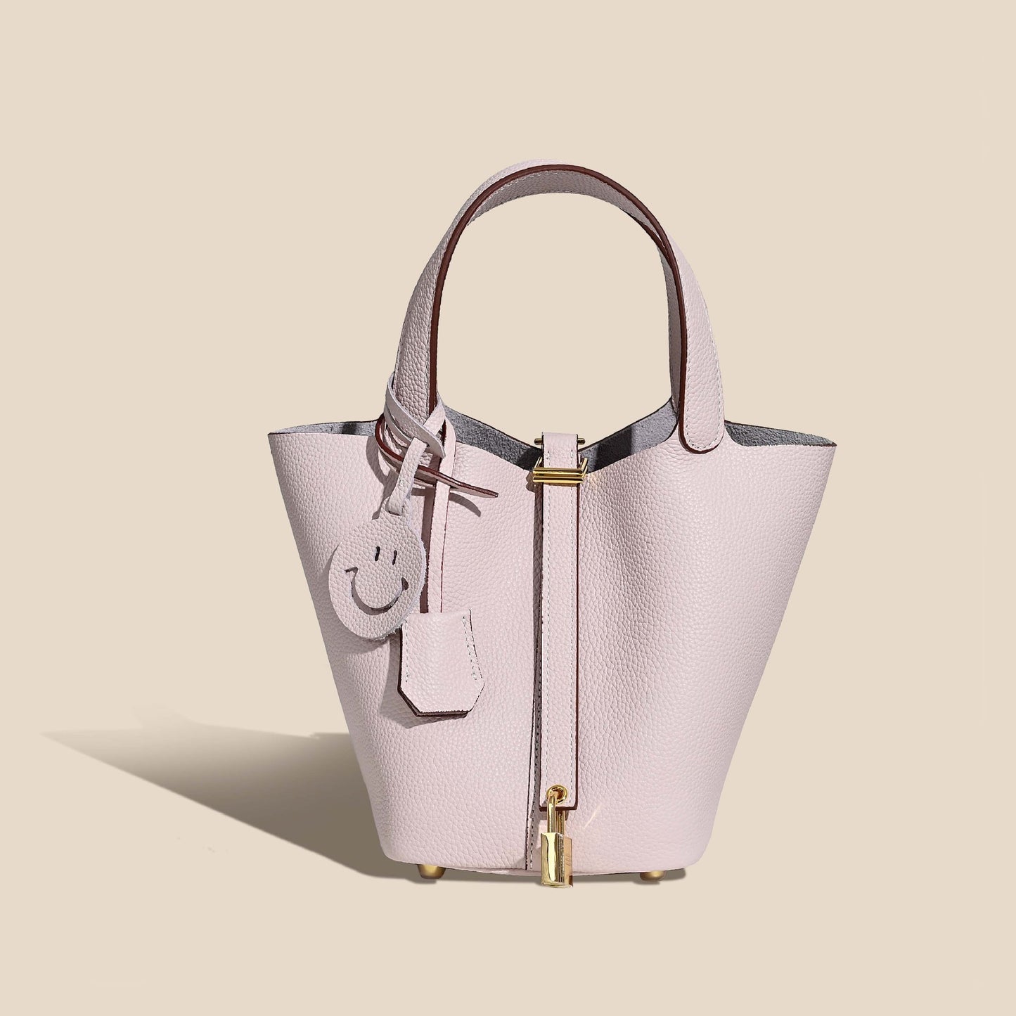 Women's Layer Cowhide Vegetable Basket Versatile Genuine Handbags