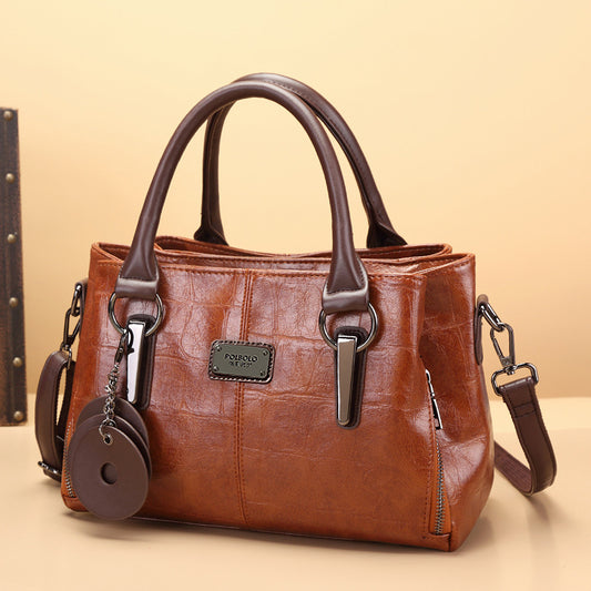 Women's Retro Contrast Color Personality Large Capacity Handbags