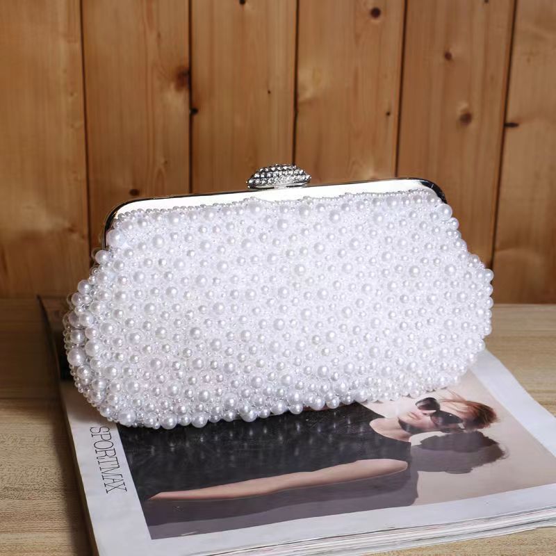 Women's Elegant Pearl Dinner Clutch Banquet Commuting Evening Bags